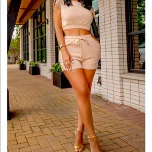 2 piece crop short set